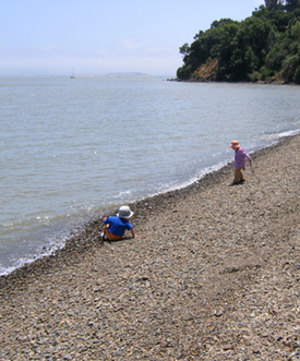 Kids playing at China Camp State Park beach