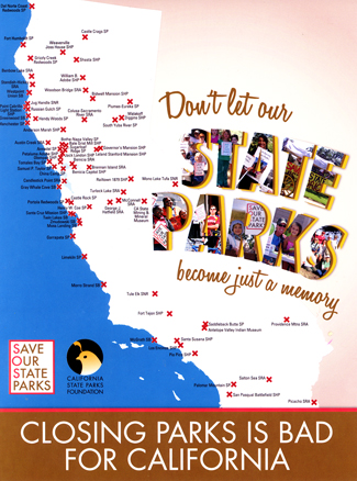 Map of 70 California state park closures